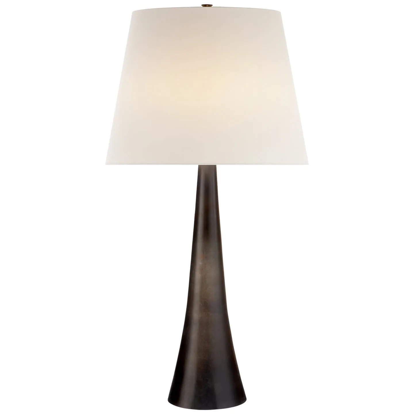 Dover Table Lamp in Aged Iron with Linen Shade