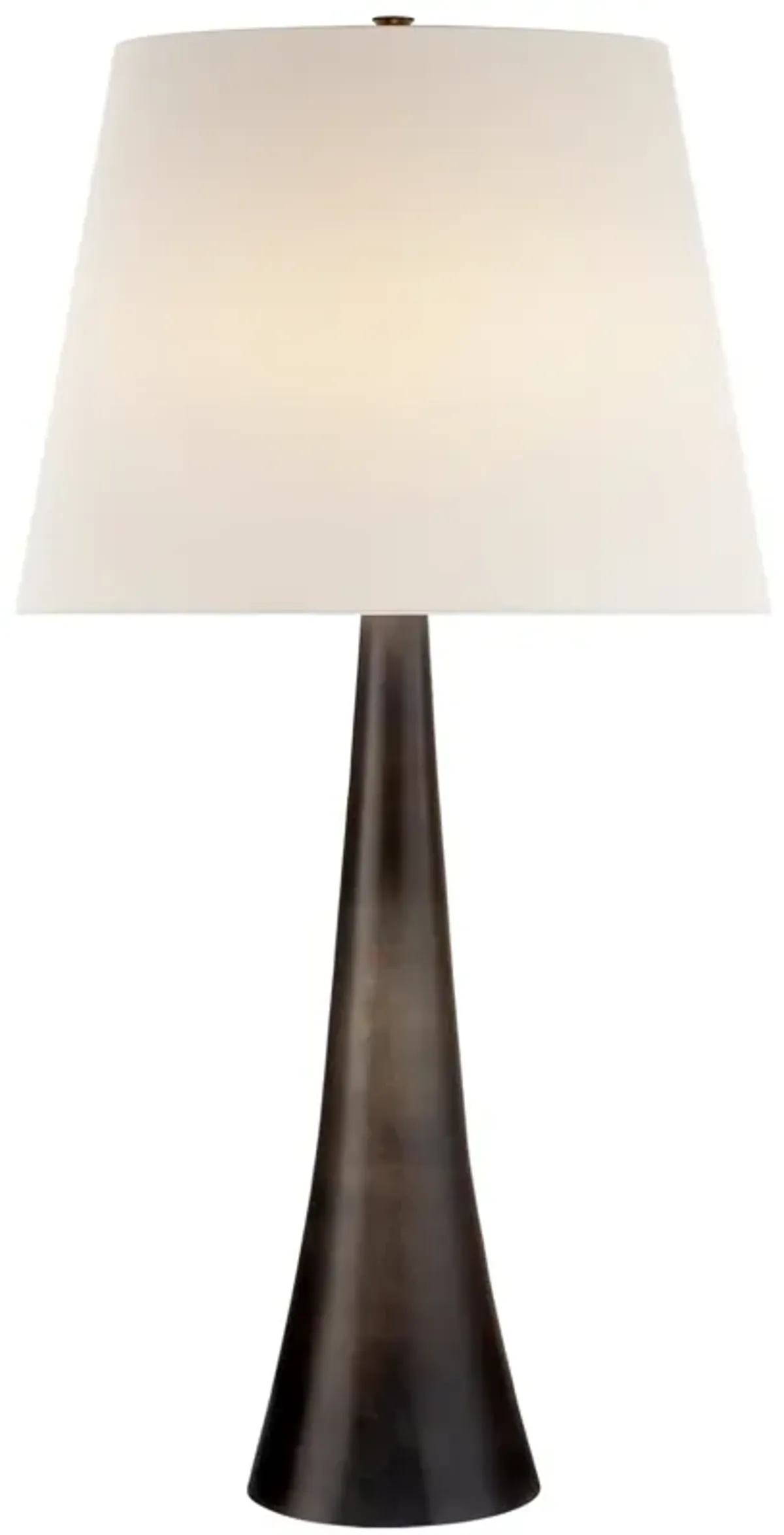 Dover Table Lamp in Aged Iron with Linen Shade