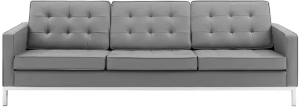 Loft Tufted Vegan Leather Sofa