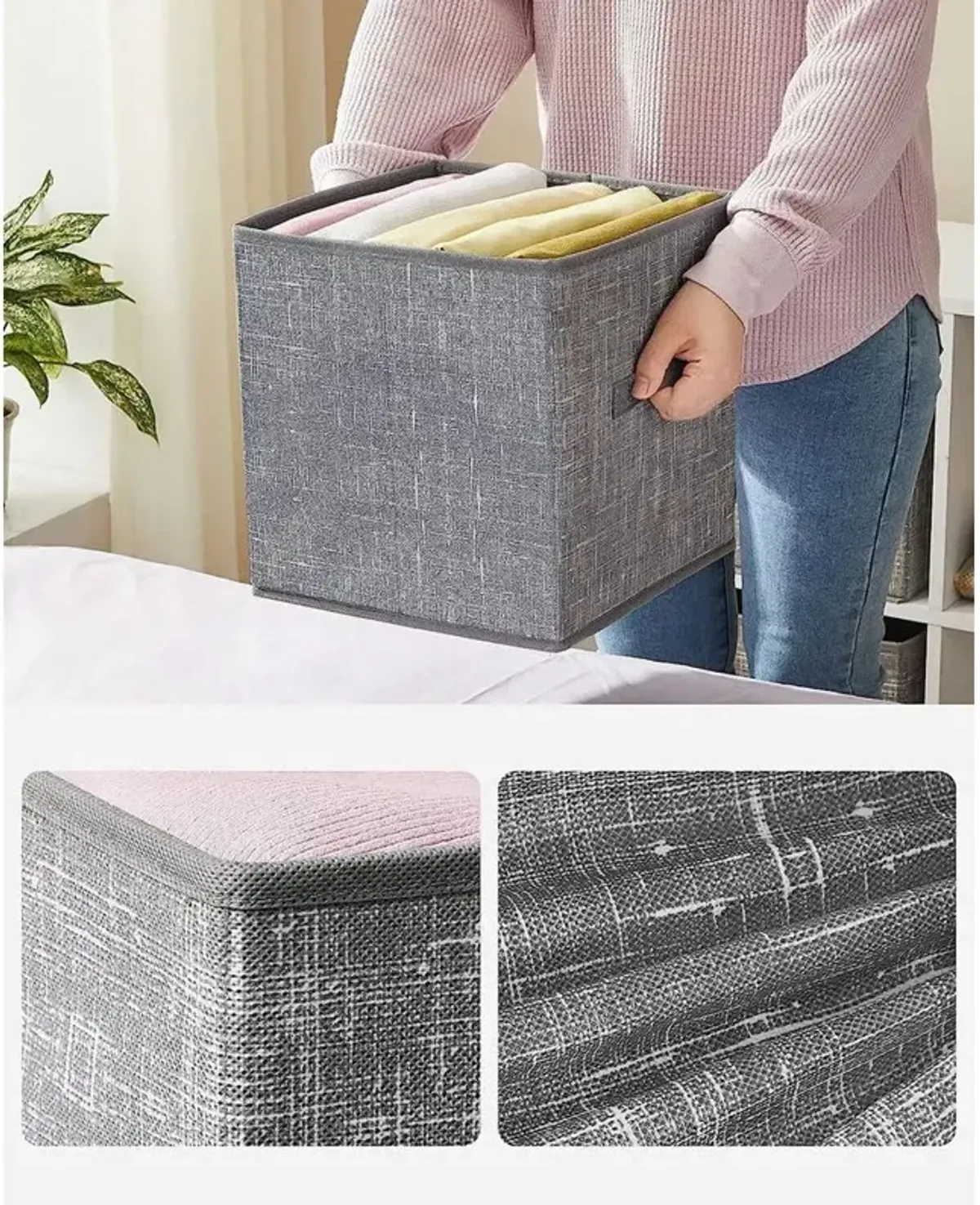 Non-Woven Fabric Storage Cubes with Double Handles