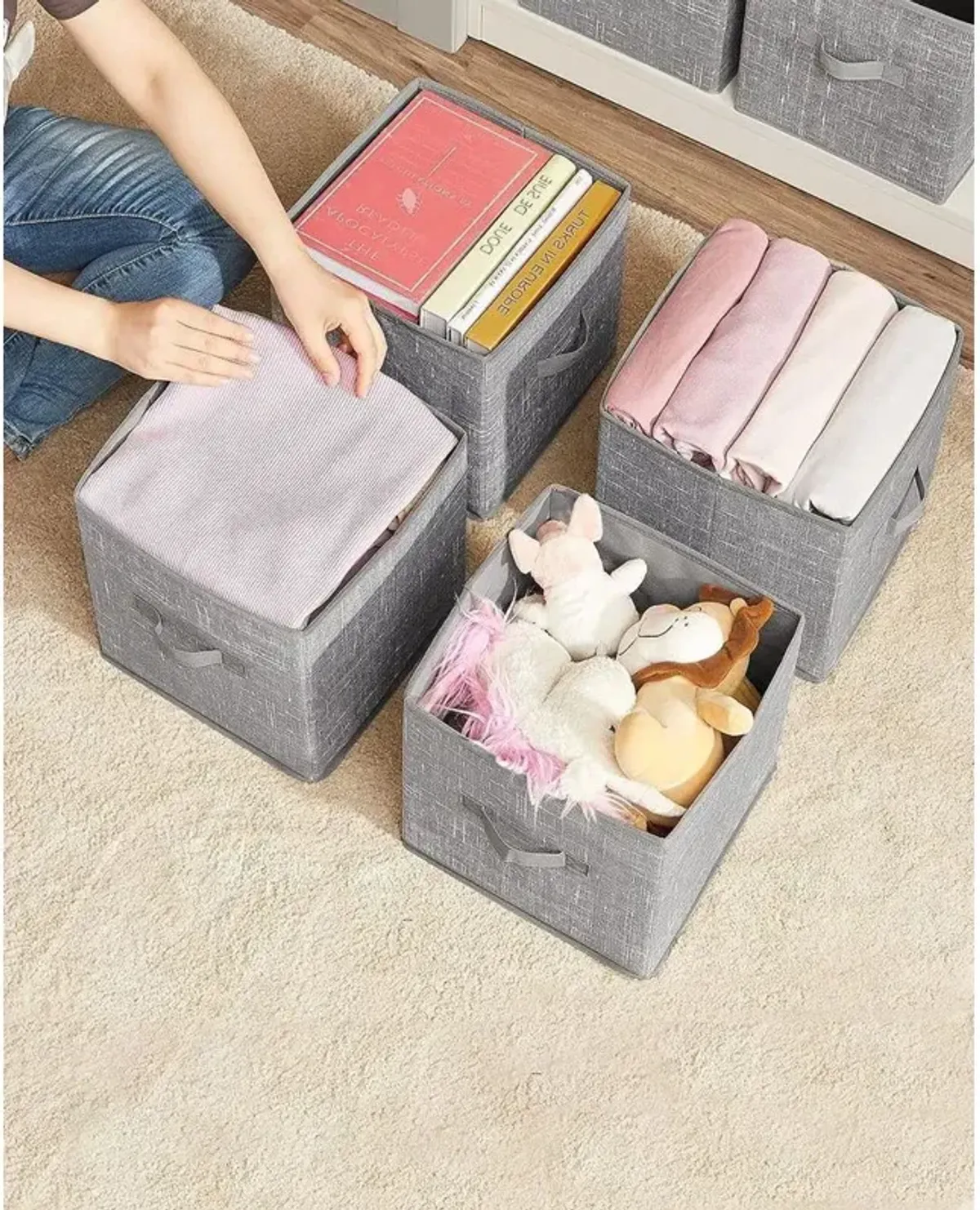 Non-Woven Fabric Storage Cubes with Double Handles