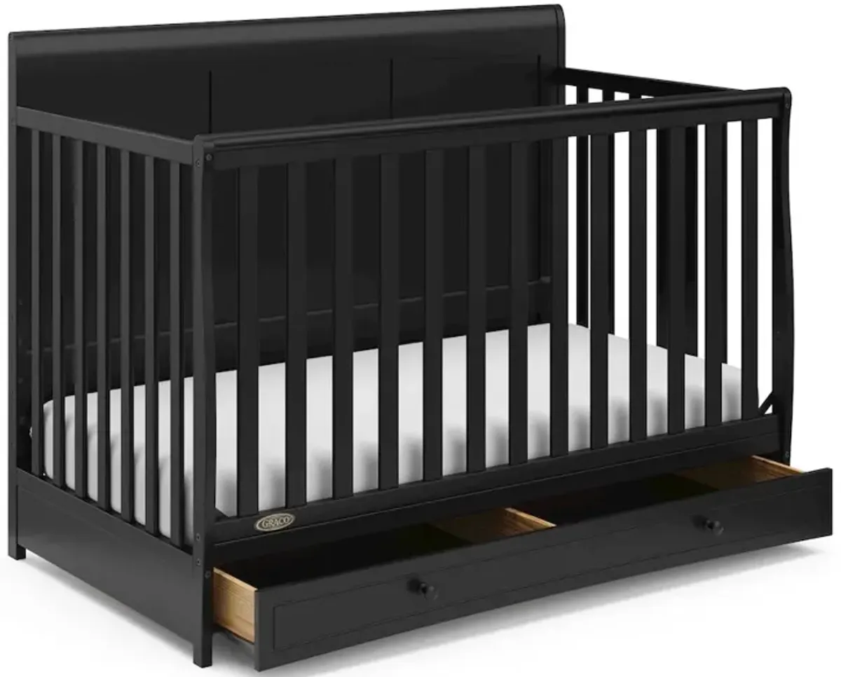 Graco Asheville 4-in-1 Convertible Crib with Drawer (Black)