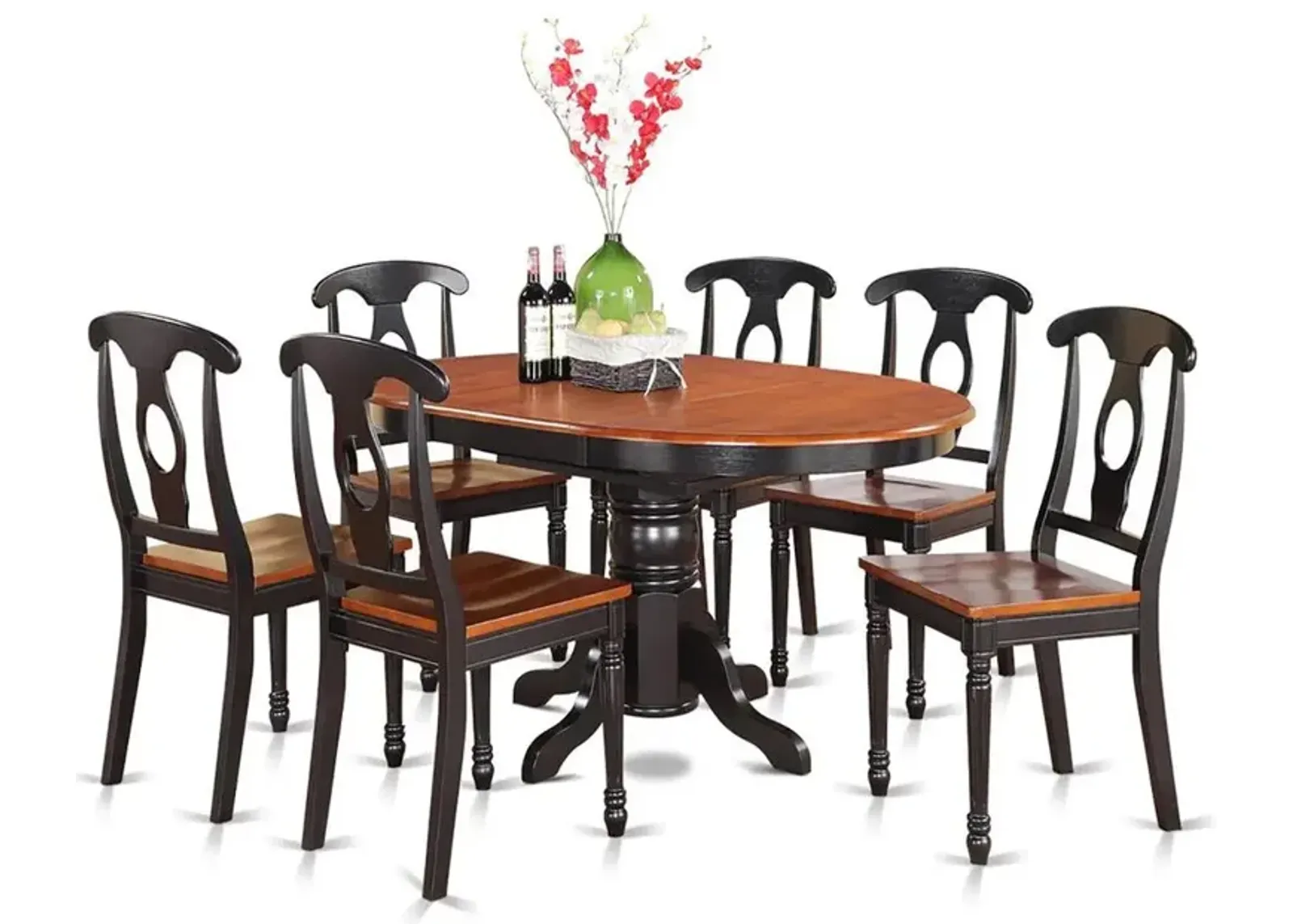 East West Furniture 7  Pc  Dining  room  set-Oval  Dining  Table  and  6  Dining  Chairs