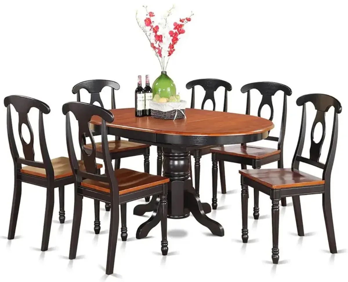 East West Furniture 7  Pc  Dining  room  set-Oval  Dining  Table  and  6  Dining  Chairs