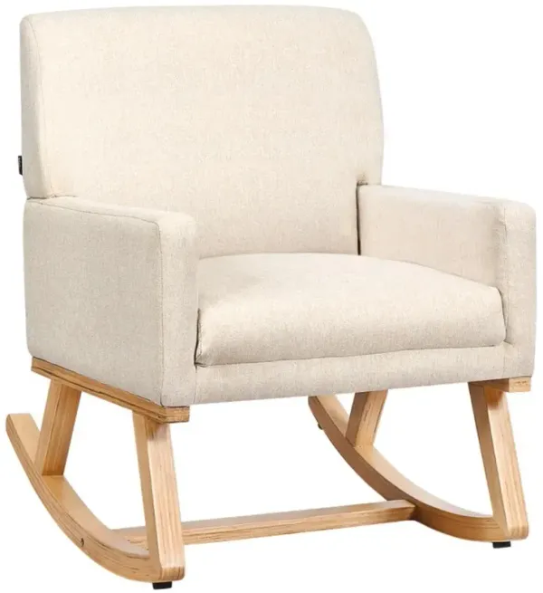 Hivvago Upholstered Rocking Chair with and Solid Wood Base