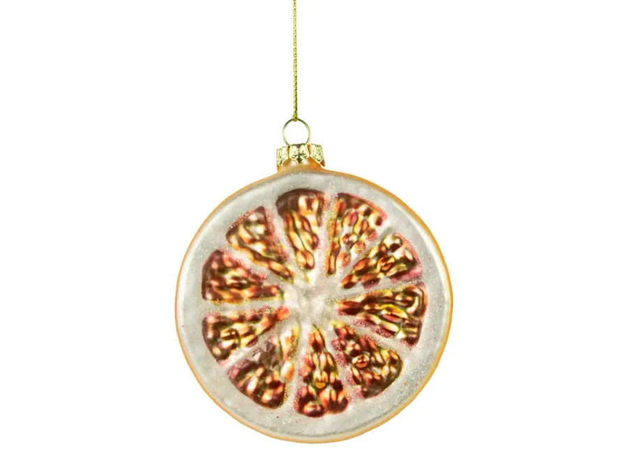 3.5" Glittered Orange Slices Christmas Ornament