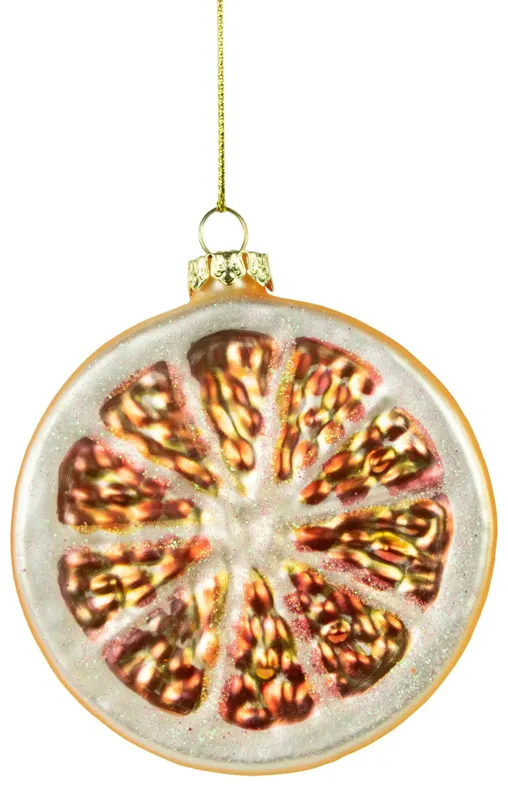 3.5" Glittered Orange Slices Christmas Ornament