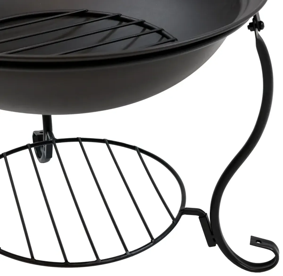 Sunnydaze 18 in Steel Fire Pit Bowl with Stand, Screen, Grate, and Poker