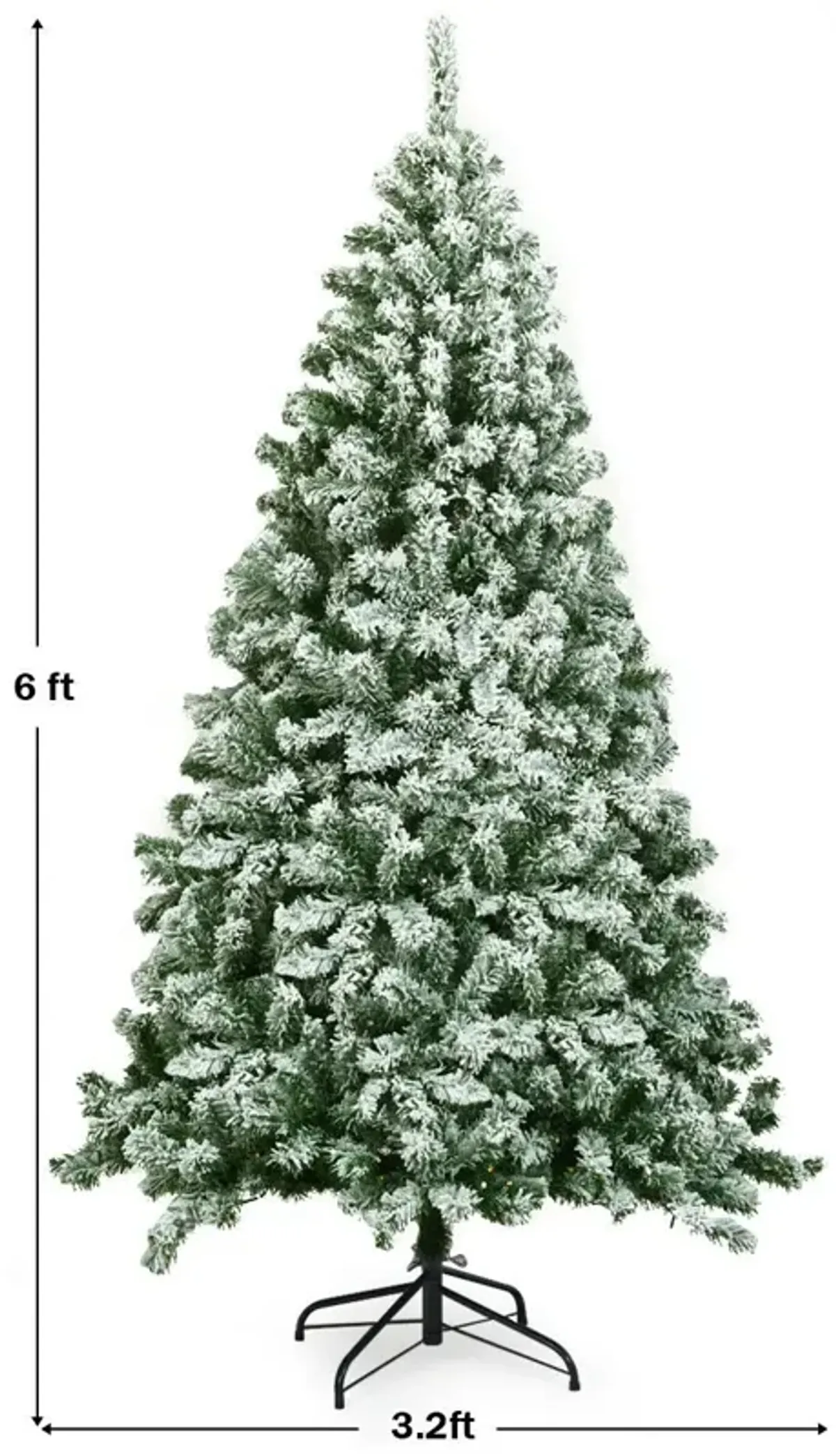 Snow Flocked Artificial Christmas Tree Hinged with 928 Tips