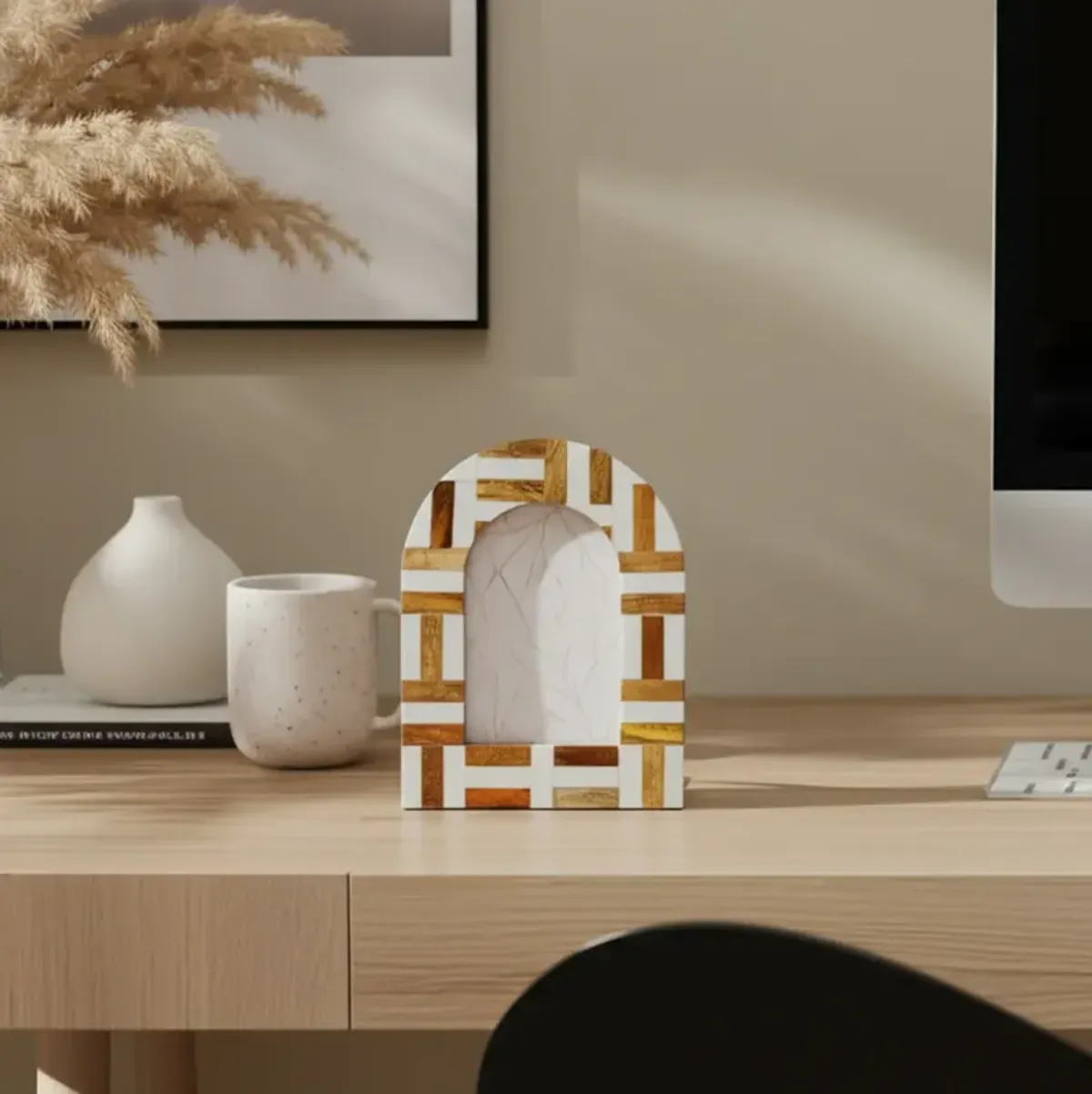 Wooden Arch Inlay Frame