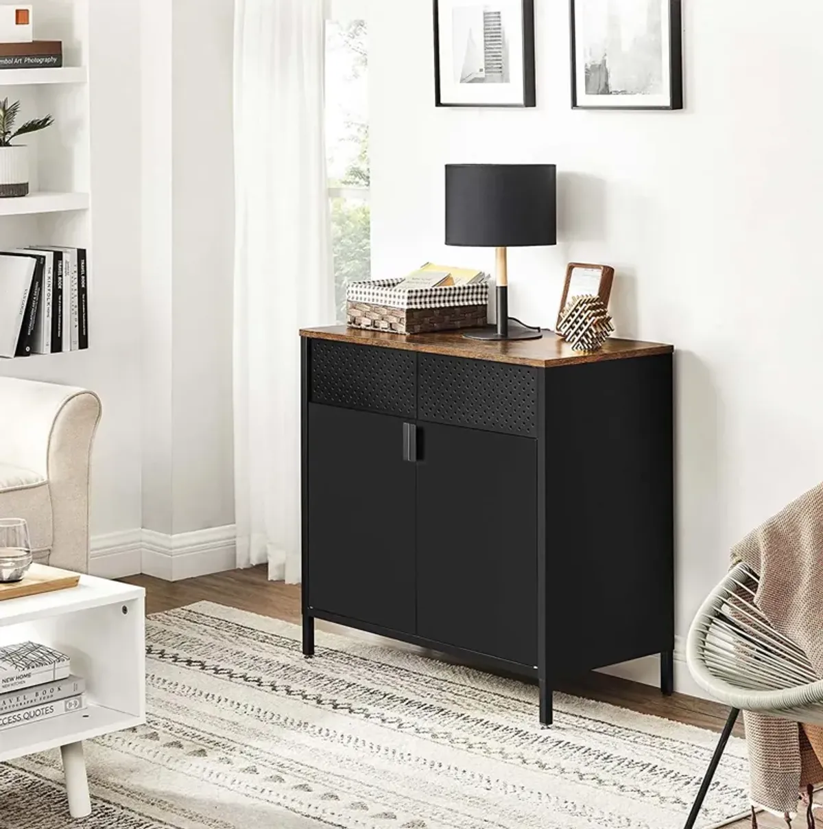 Storage Sideboard - Buffet Table with Adjustable Shelves for Versatile Organization and Stylish Dining