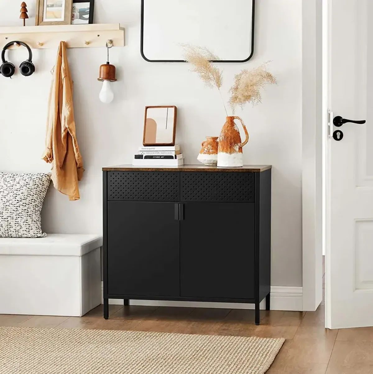 Storage Sideboard - Buffet Table with Adjustable Shelves for Versatile Organization and Stylish Dining