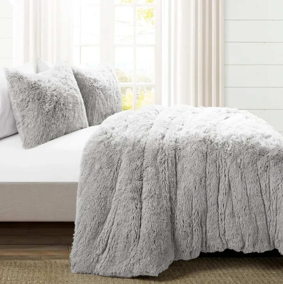 Emma Faux Fur Oversized Duvet Cover 3Pc Set