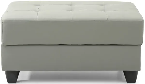 Nyla Gray Faux Leather Upholstered Storage Ottoman
