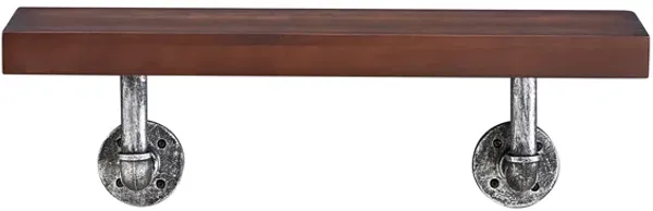 24" x 7" Floating Pipe Industrial Rustic Wall Mount Shelf