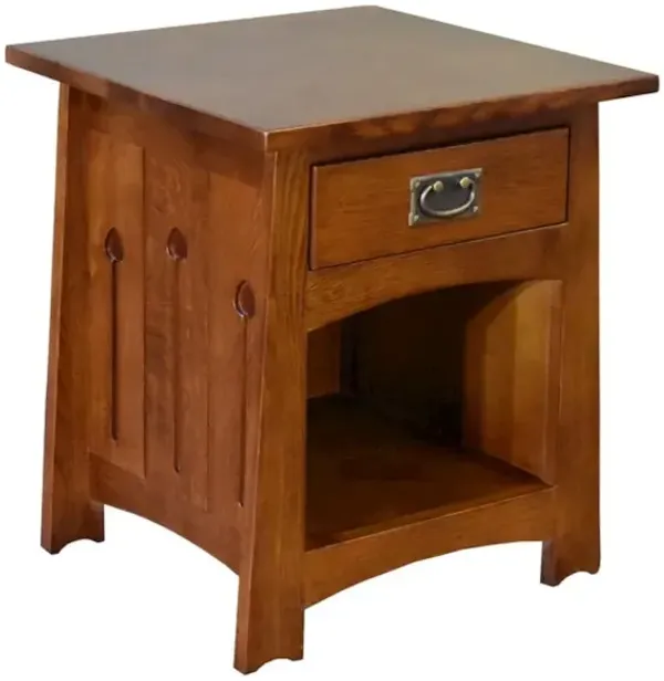 Crafters and Weavers Mission Style Solid Quarter Sawn Oak Keyhole End Table - Michael's Cherry