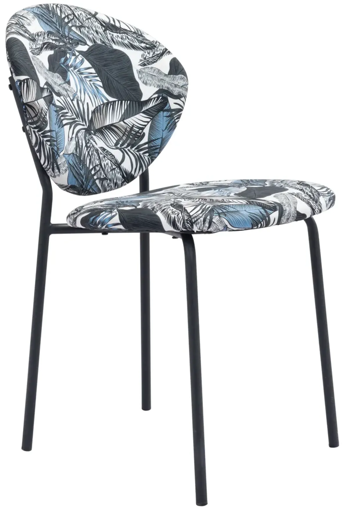 Clyde Dining Chair (Set of 2) Leaf Print & Black