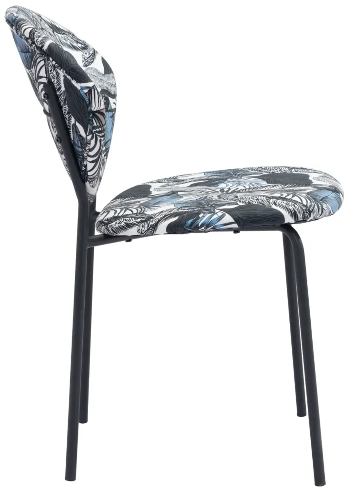 Clyde Dining Chair (Set of 2) Leaf Print & Black