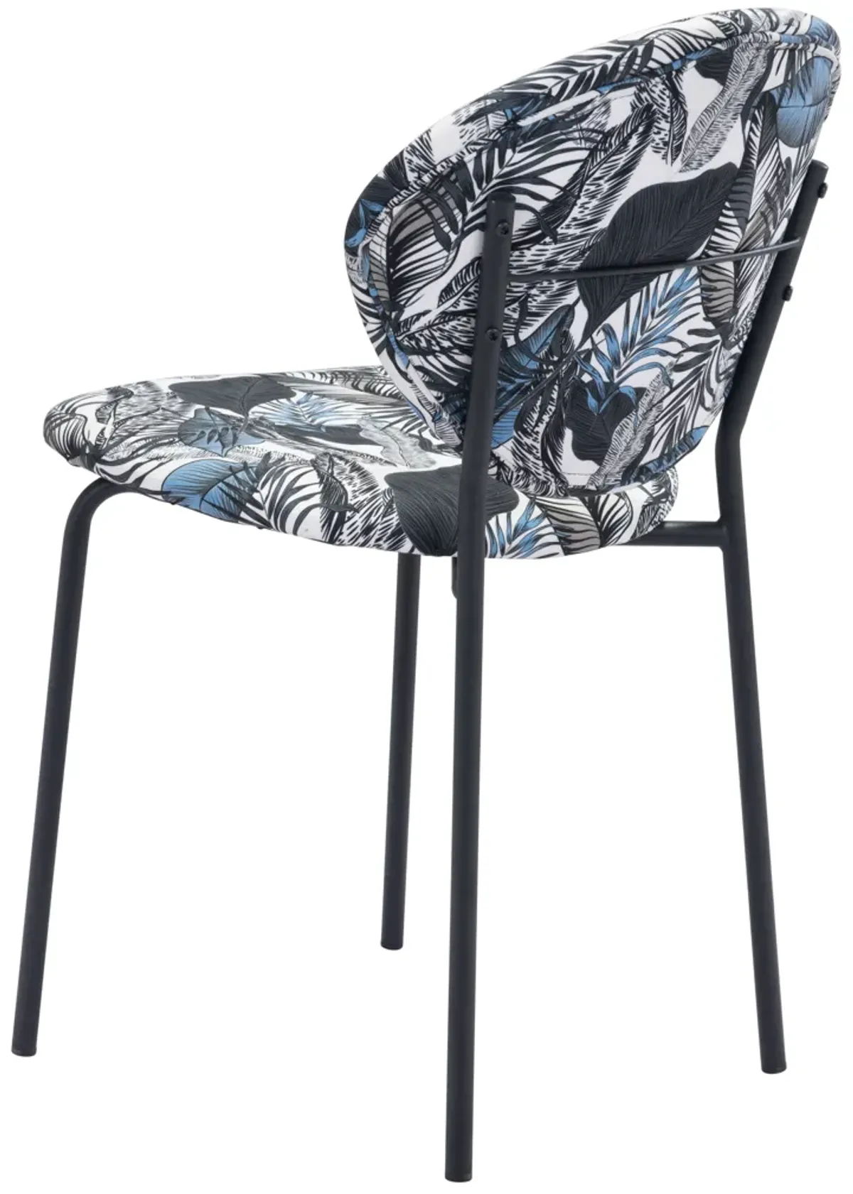 Clyde Dining Chair (Set of 2) Leaf Print & Black