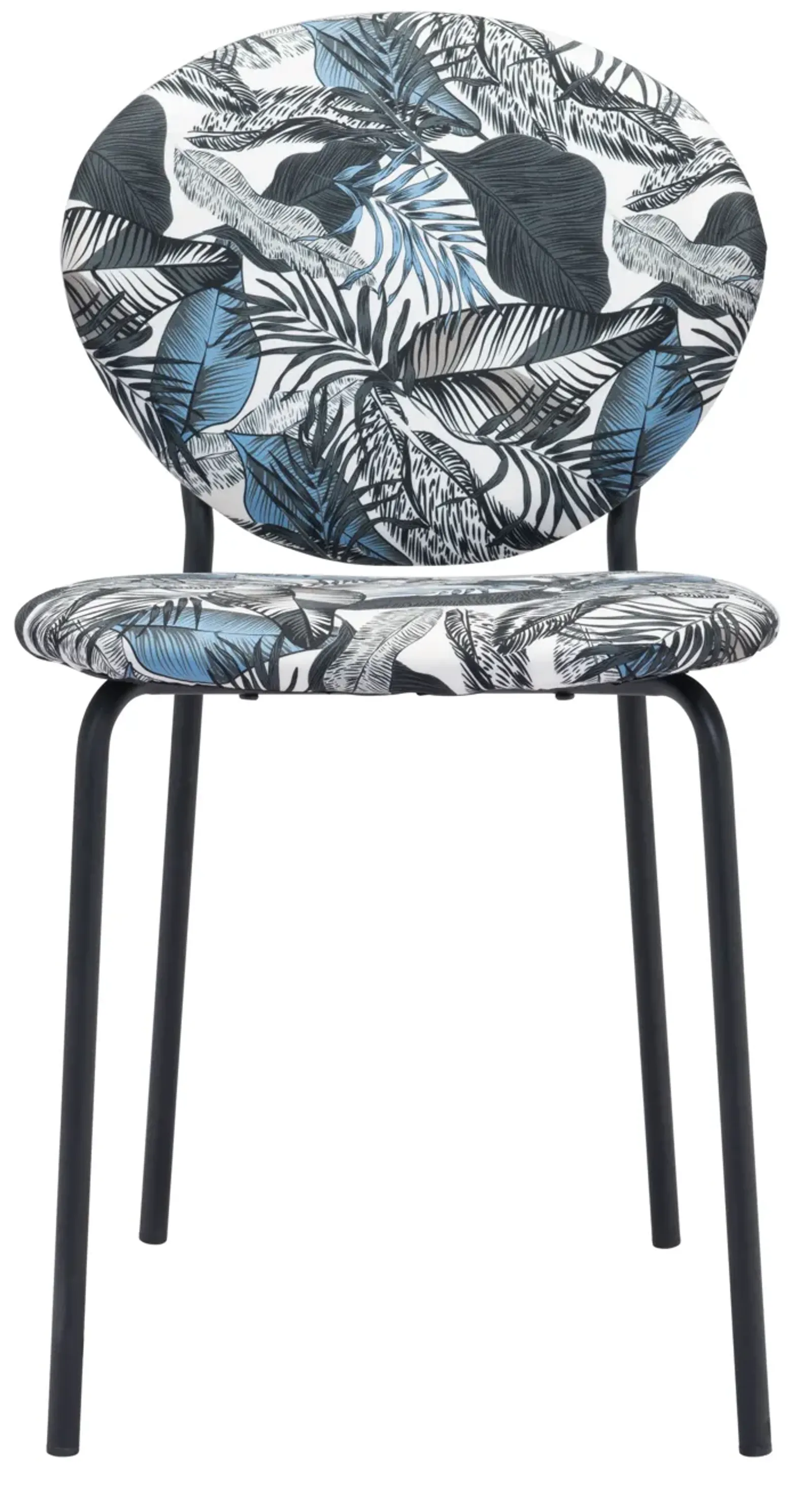 Clyde Dining Chair (Set of 2) Leaf Print & Black