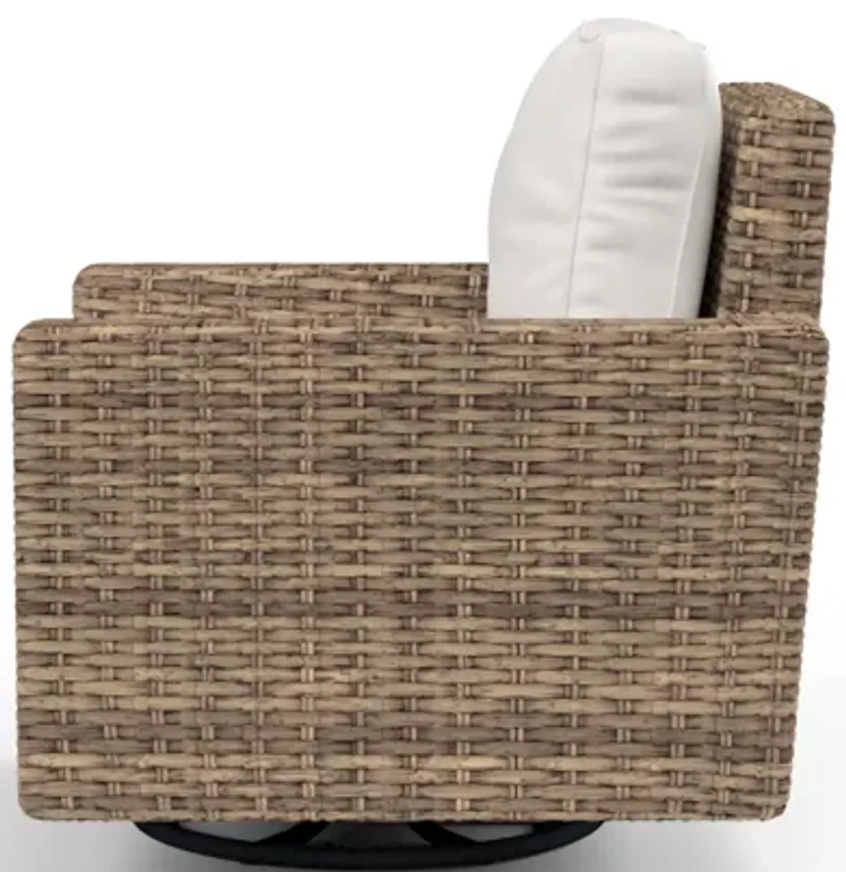 Havana Swivel Club Rocker in Canvas Flax w/ Self Welt