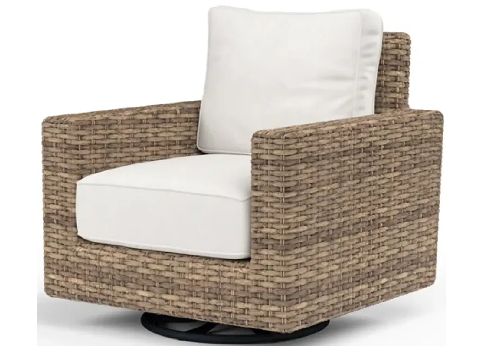 Havana Swivel Club Rocker in Canvas Flax w/ Self Welt