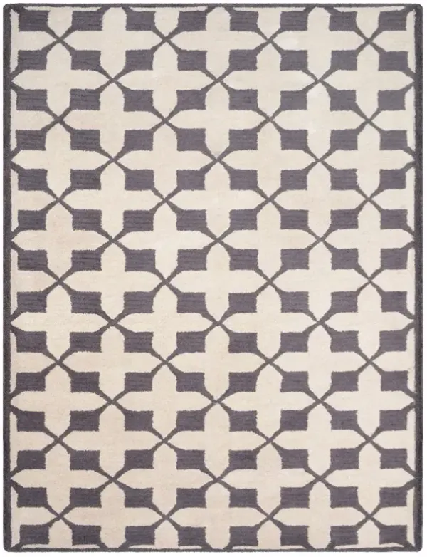 RUGSOTIC CARPETS HAND TUFTED WOOL ECO-FRIENDLY AREA RUGS  - 9'x12', Rectangle Shape, Beige & Black, Geometric Modern Design, High Pile Handmade Area Rugs for Living Room, Bed Room (K00301)