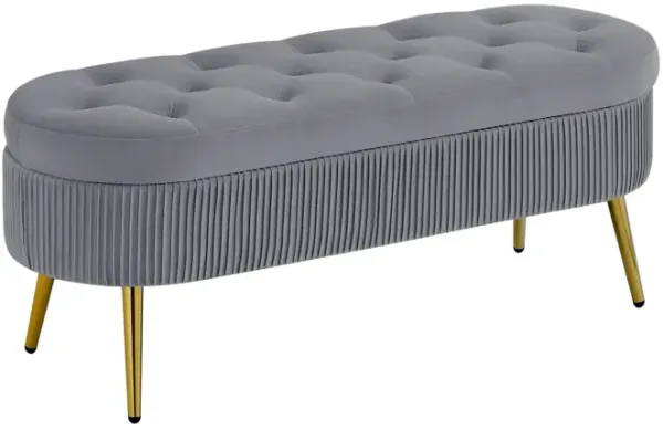 Storage Bench Velvet Suit A Bedroom Soft Mat Tufted Bench Seating Room Porch Oval Footstool