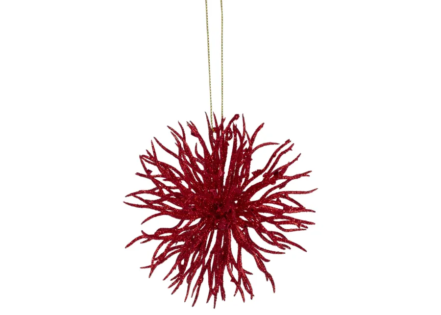 4.5" Red Starburst Christmas Ornament