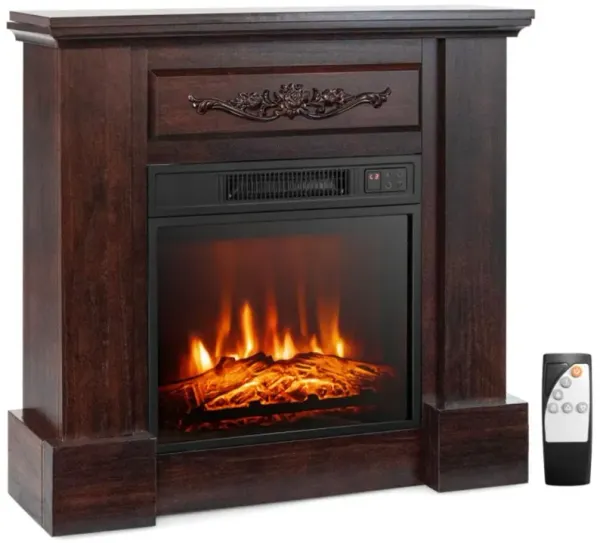 Hivvago 1400W TV Stand Electric Fireplace Mantel with Remote Control