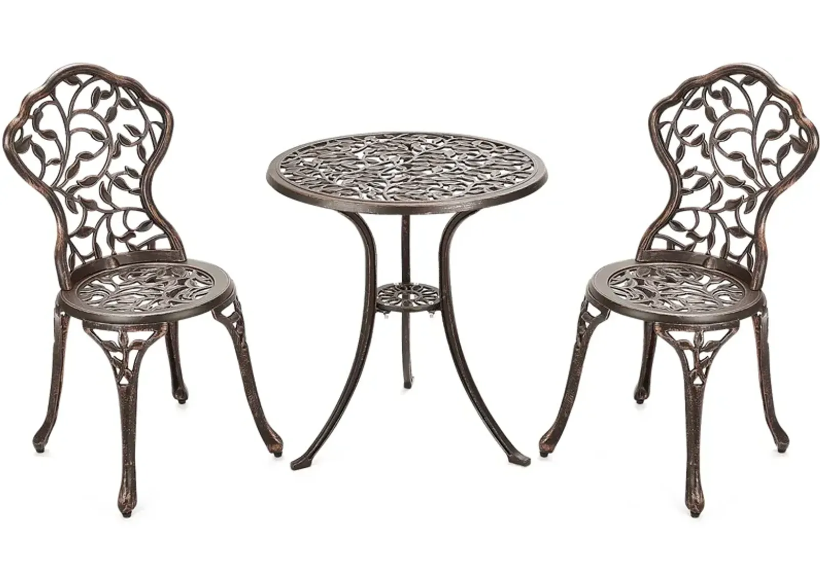 3 Pieces Cast Aluminum Bistro Set