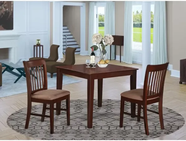 3 Pc small Kitchen Table set -square Table and 2 Kitchen Dining Chairs