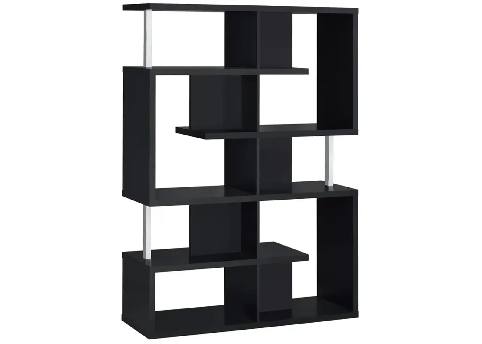 Hoover 5-tier Bookcase Black and Chrome