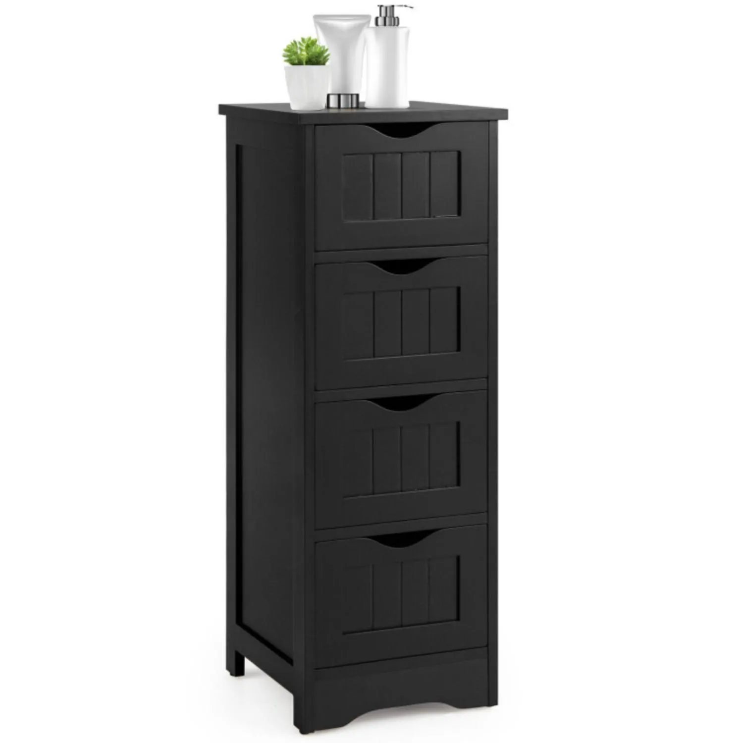 4-Drawer Freestanding Floor Cabinet with Anti-Toppling Device