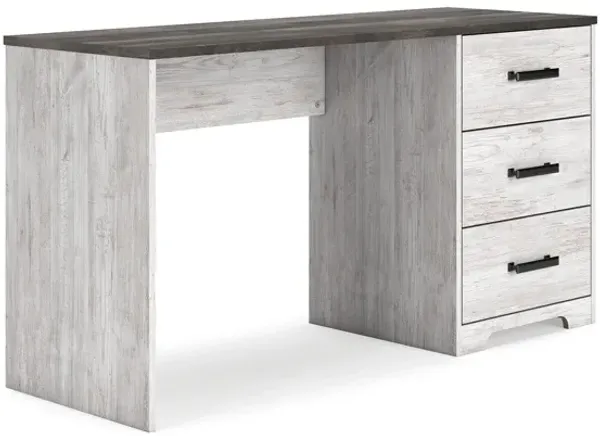 Shawn Home Office Desk, 54 Inch Rectangular Top w Side Drawers, Gray - Benzara