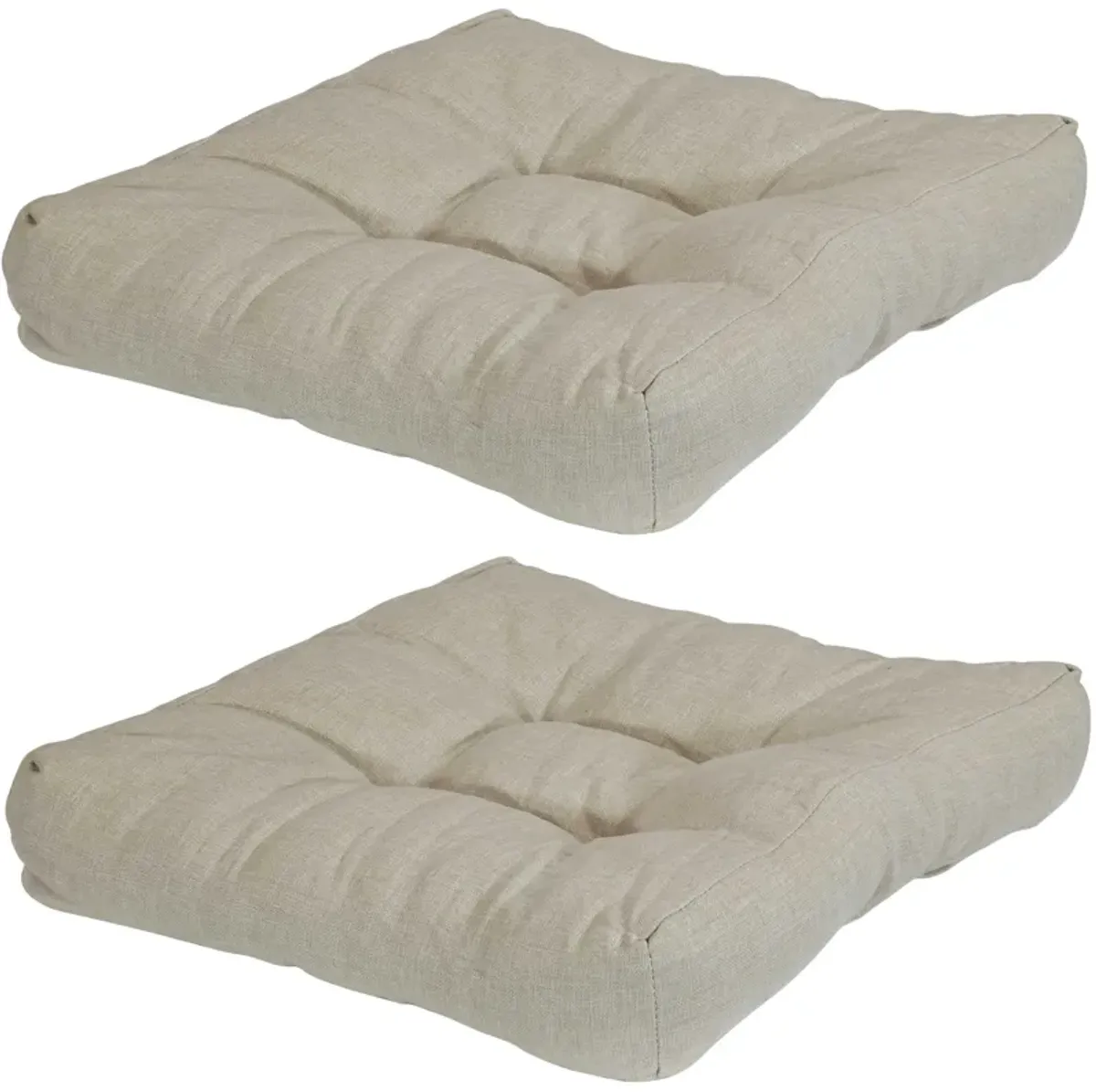 Sunnydaze Outdoor Square Olefin Tufted Seat Cushions - Set of 2