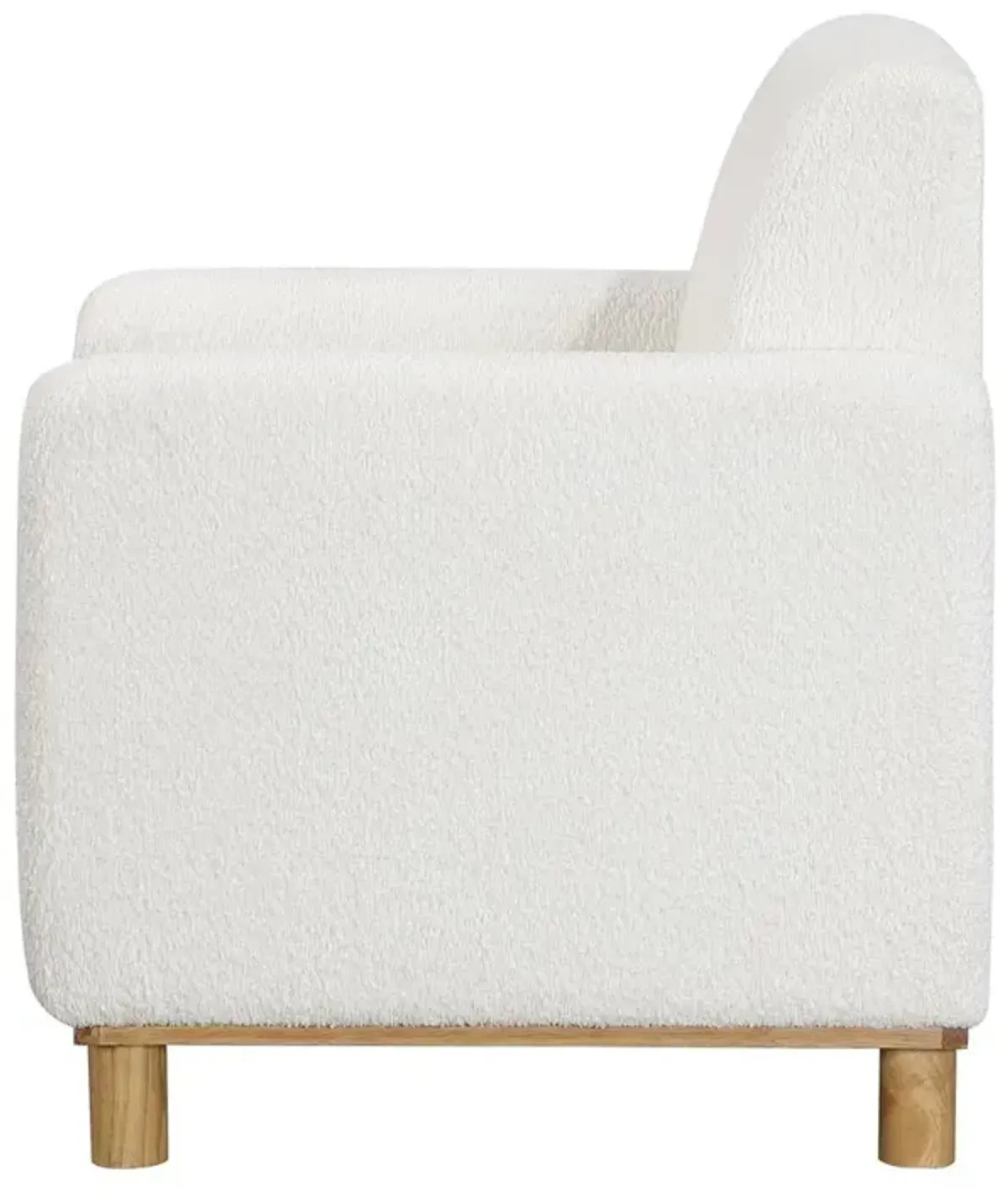 Comfort Pointe Maizie White Boucle Fabric Arm Chair