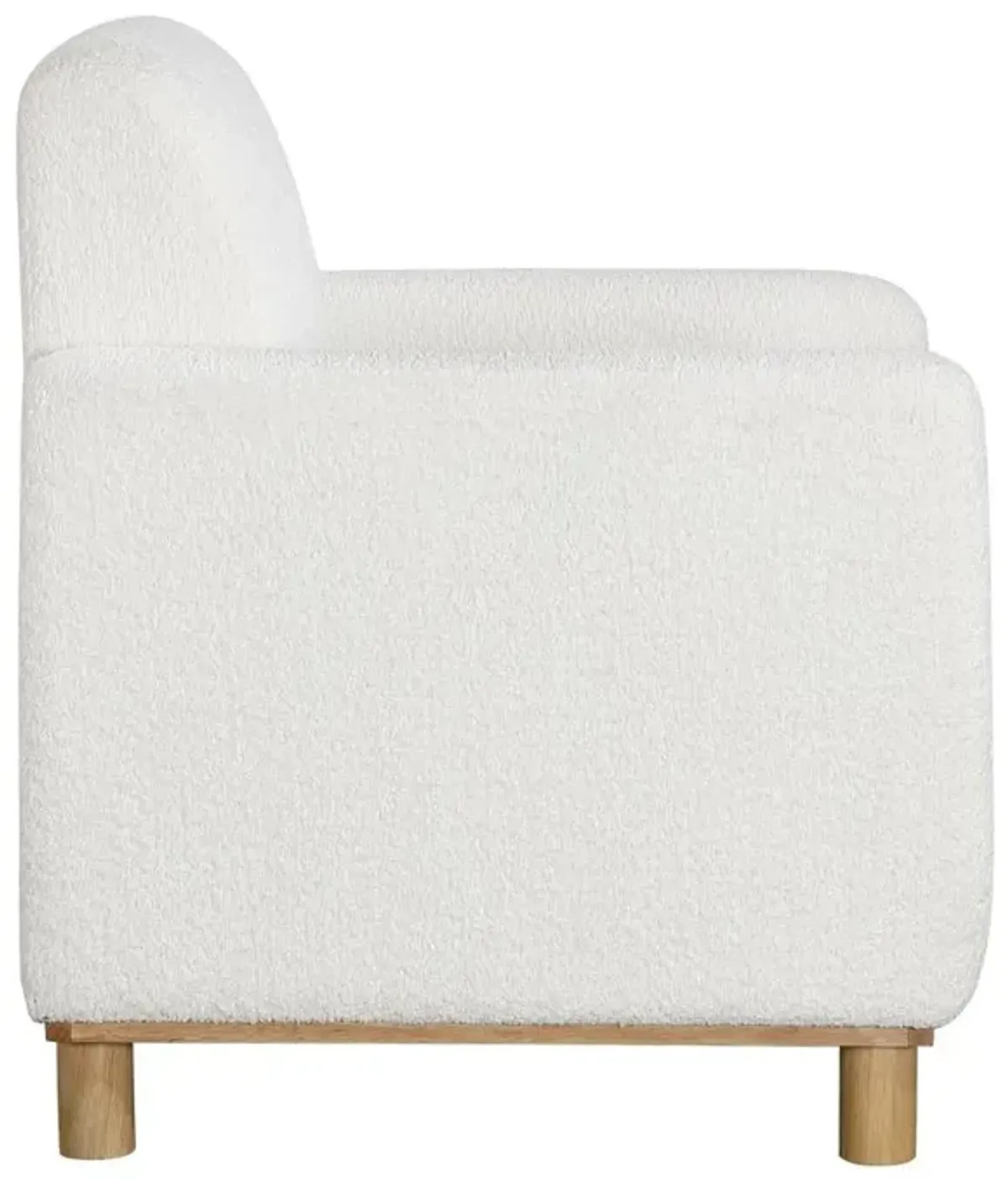 Comfort Pointe Maizie White Boucle Fabric Arm Chair