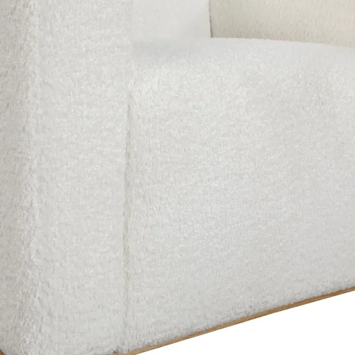 Comfort Pointe Maizie White Boucle Fabric Arm Chair