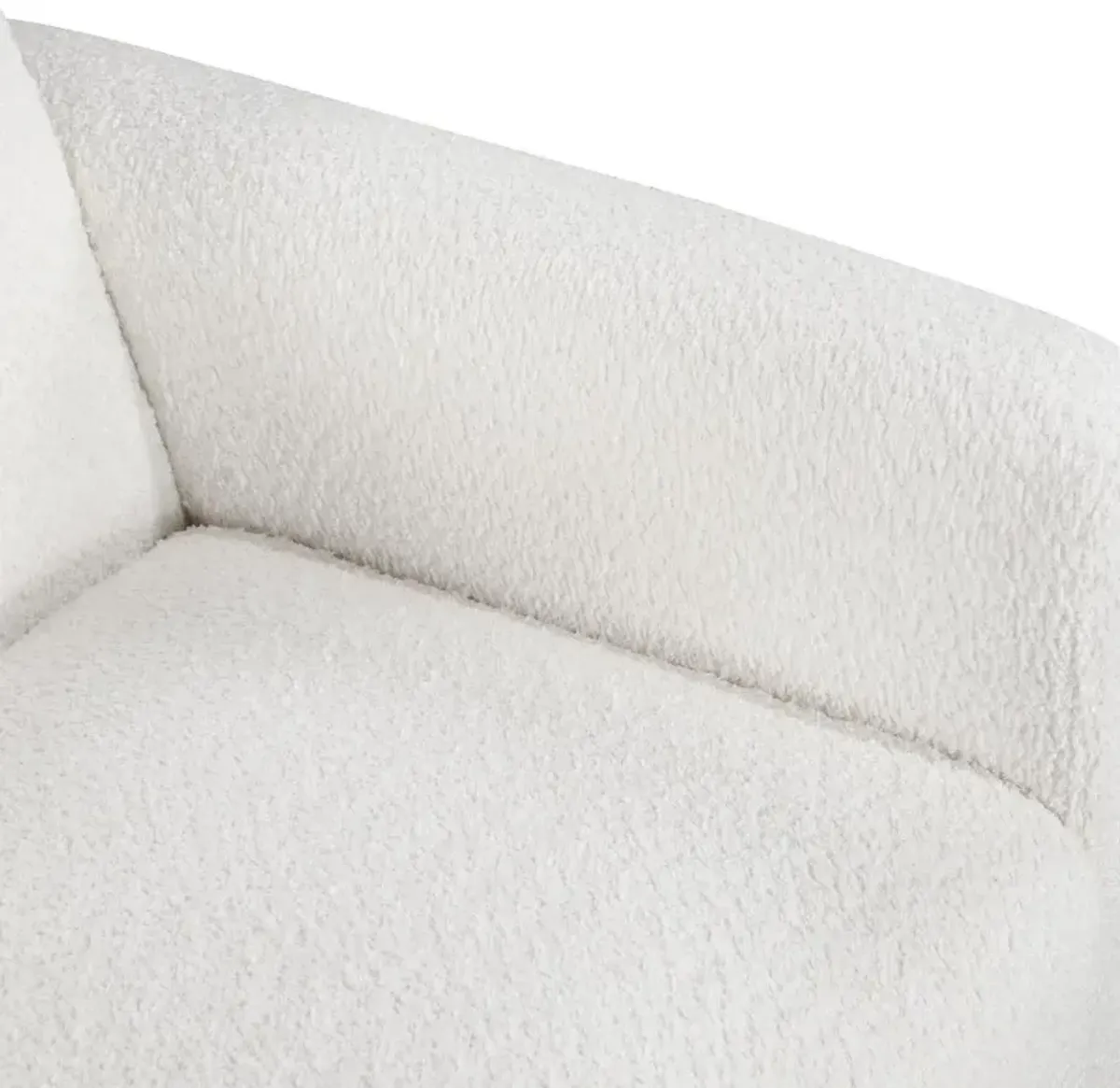 Comfort Pointe Maizie White Boucle Fabric Arm Chair