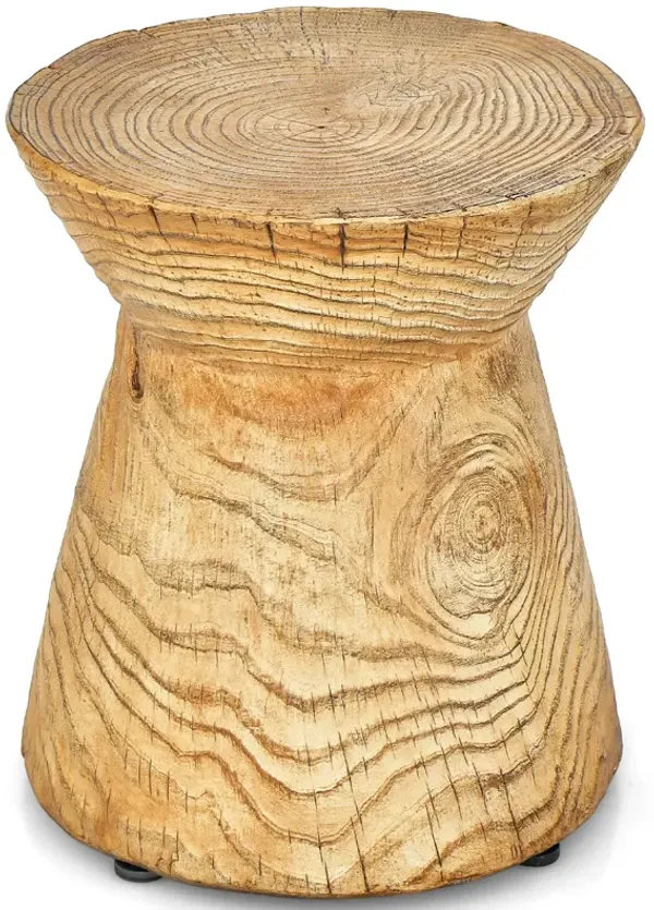 Weather Resident Rock End Table with Wood Grain