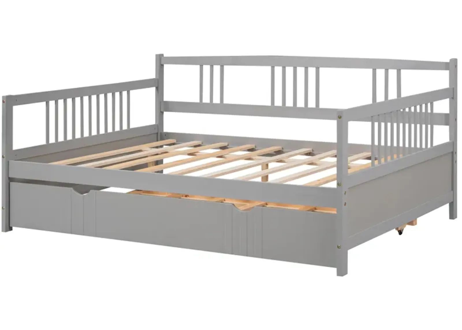 Merax Daybed Wood Bed with Twin Size Trundle