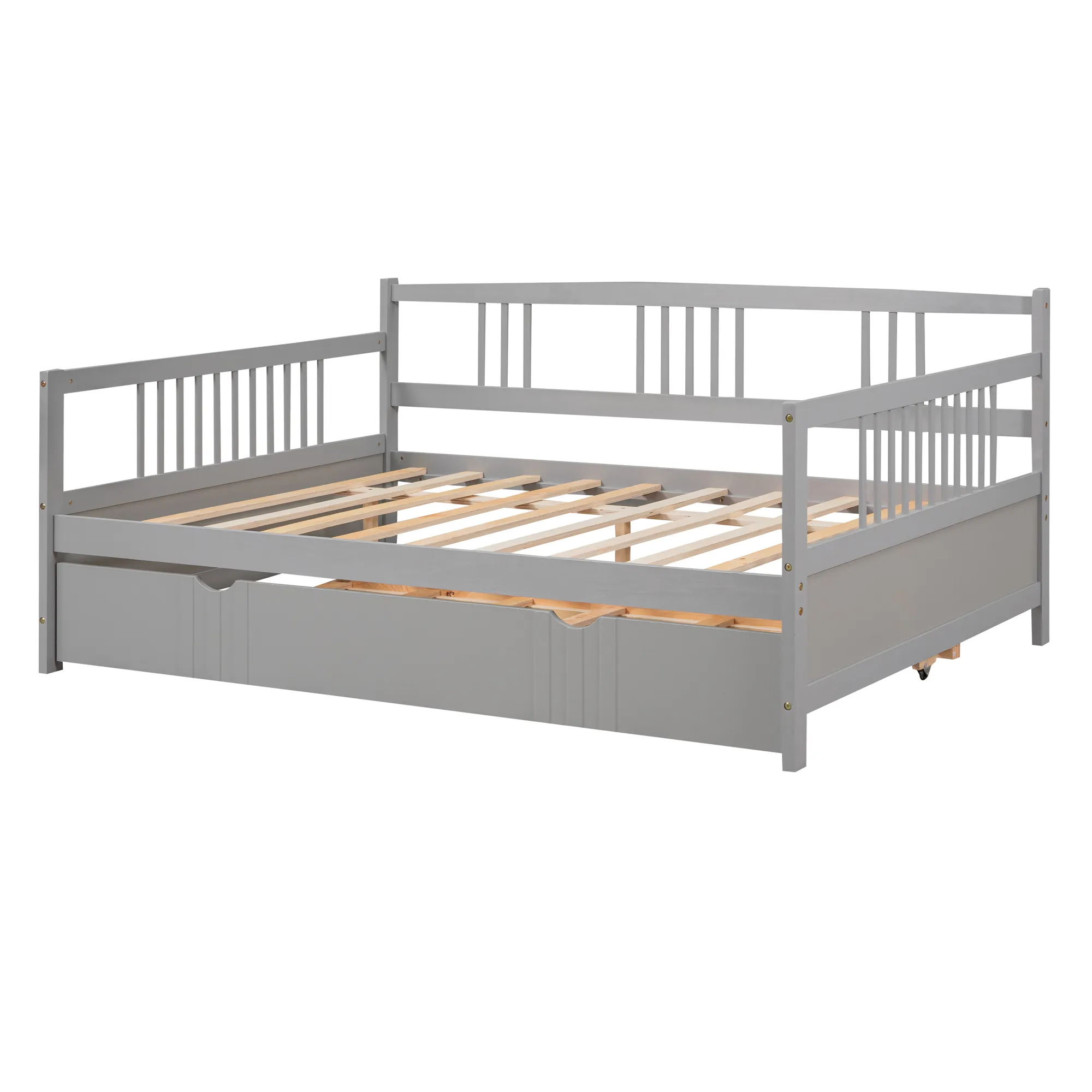 Merax Daybed Wood Bed with Twin Size Trundle