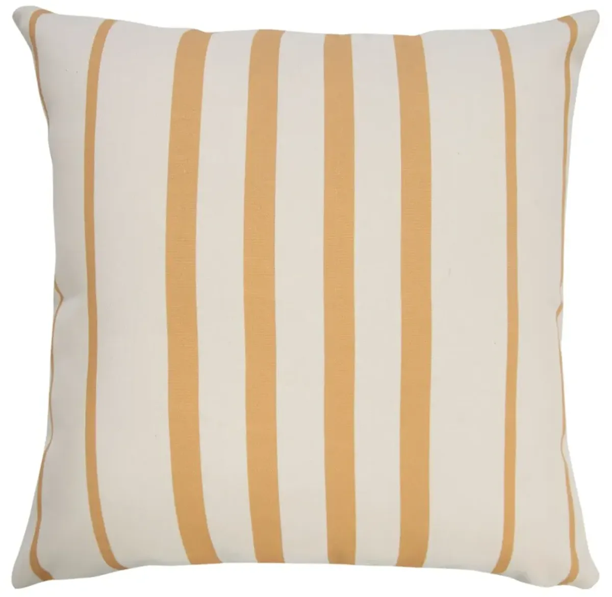 20" Yellow and White Striped Pattern Outdoor Square Throw Pillow