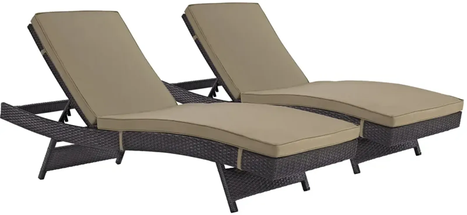 Mocha Convene Chaise Outdoor Patio Set of 2