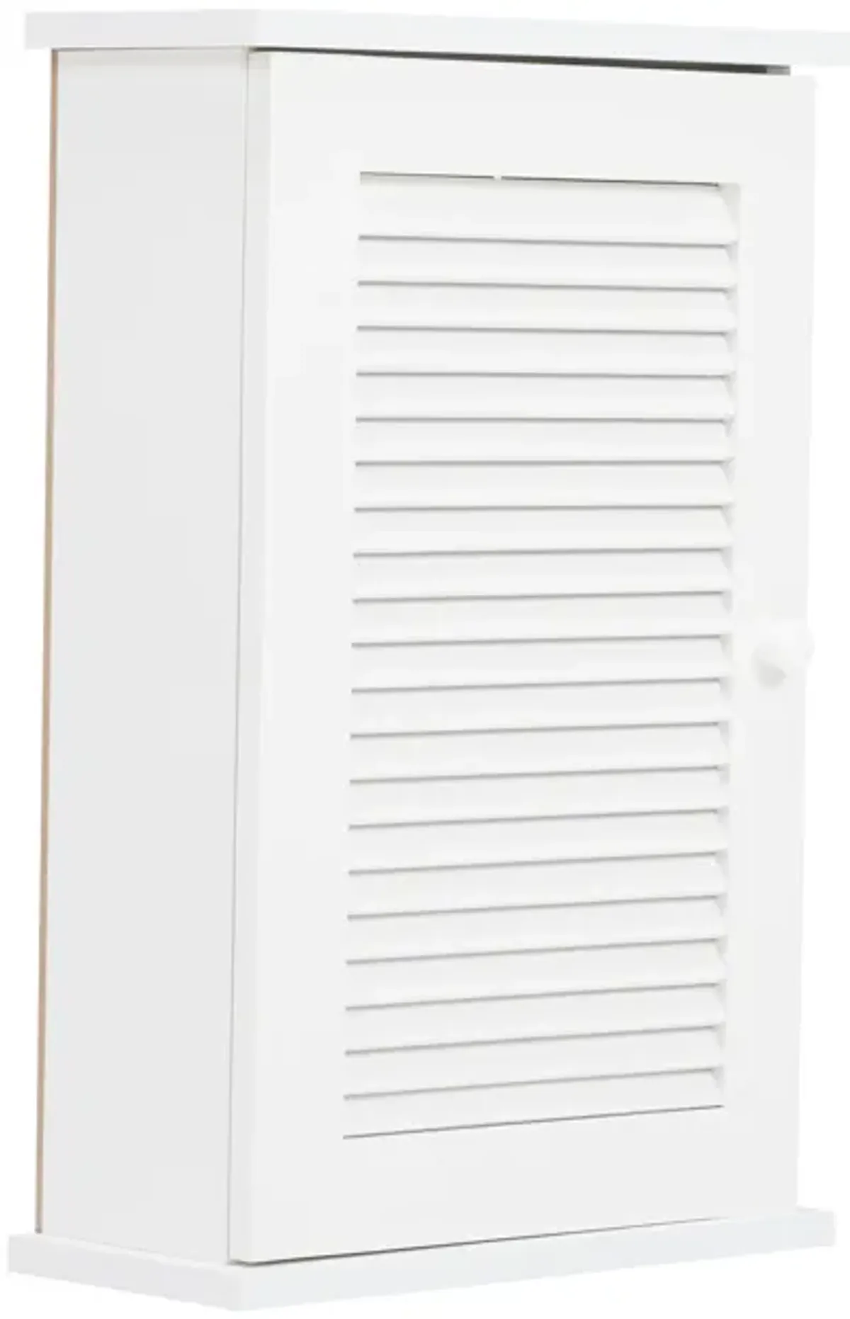 Jaxpety Hanging Cabinet with Louvered Doors White