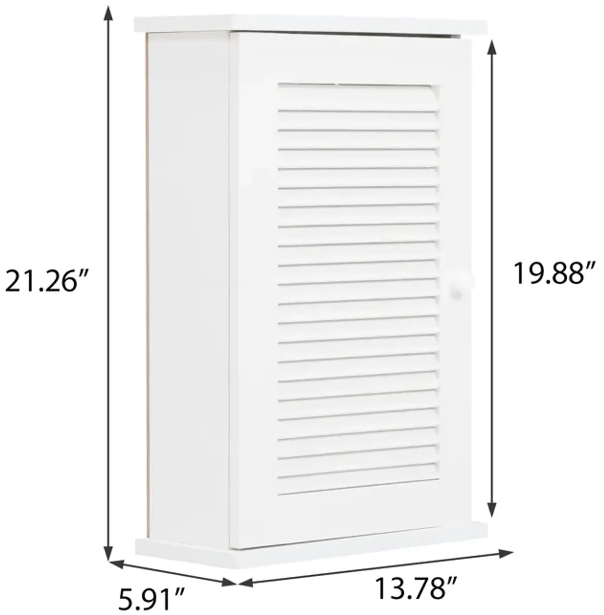 Jaxpety Hanging Cabinet with Louvered Doors White