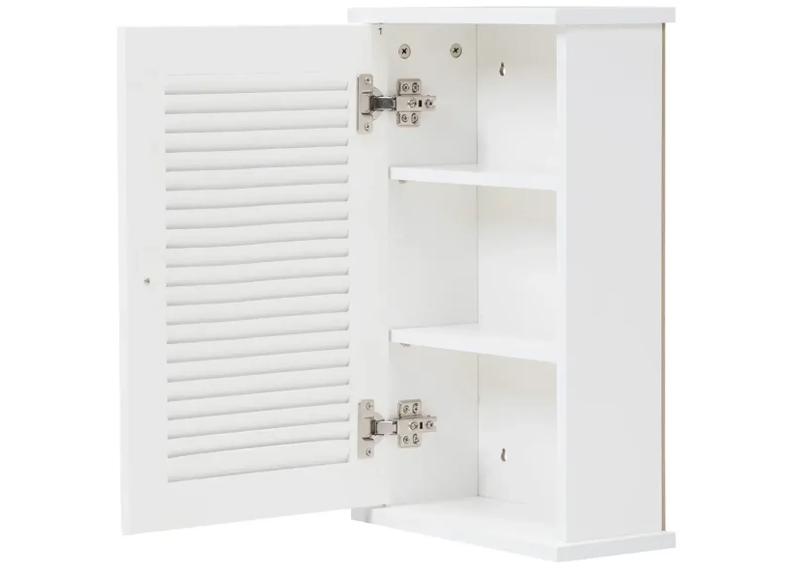 Jaxpety Hanging Cabinet with Louvered Doors White