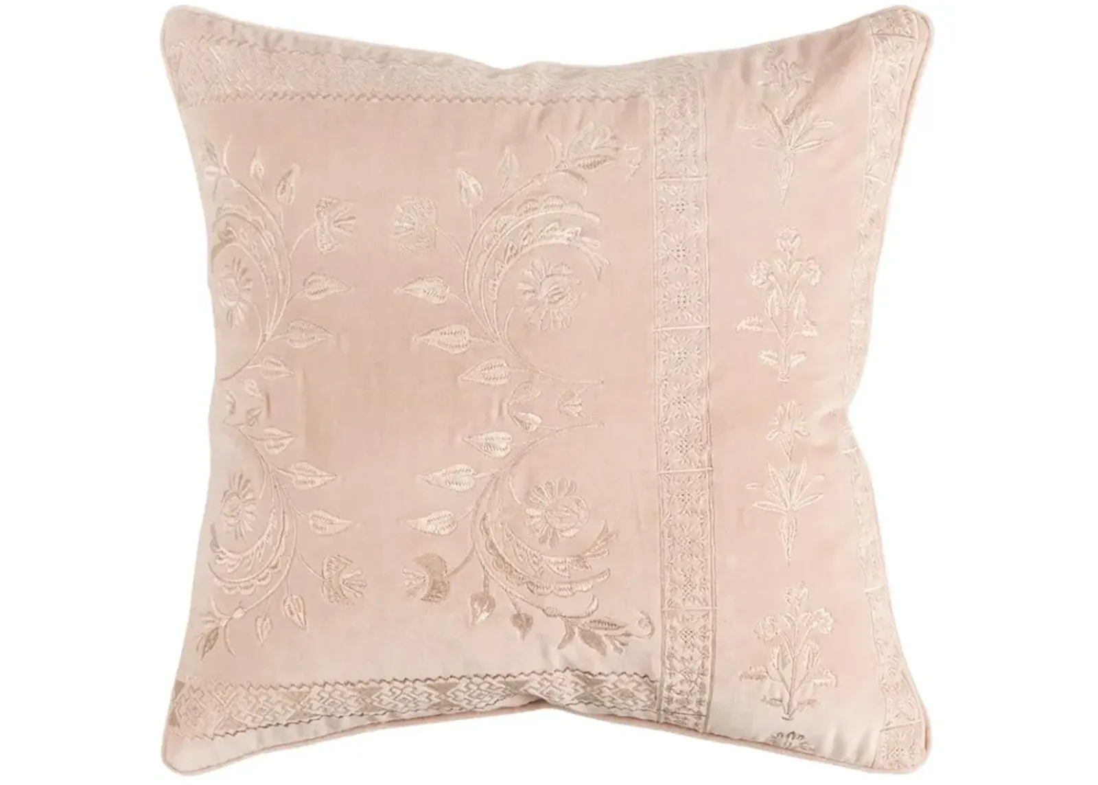 Hivvago Blush Pink Floral Textured Reversible Throw Pillow