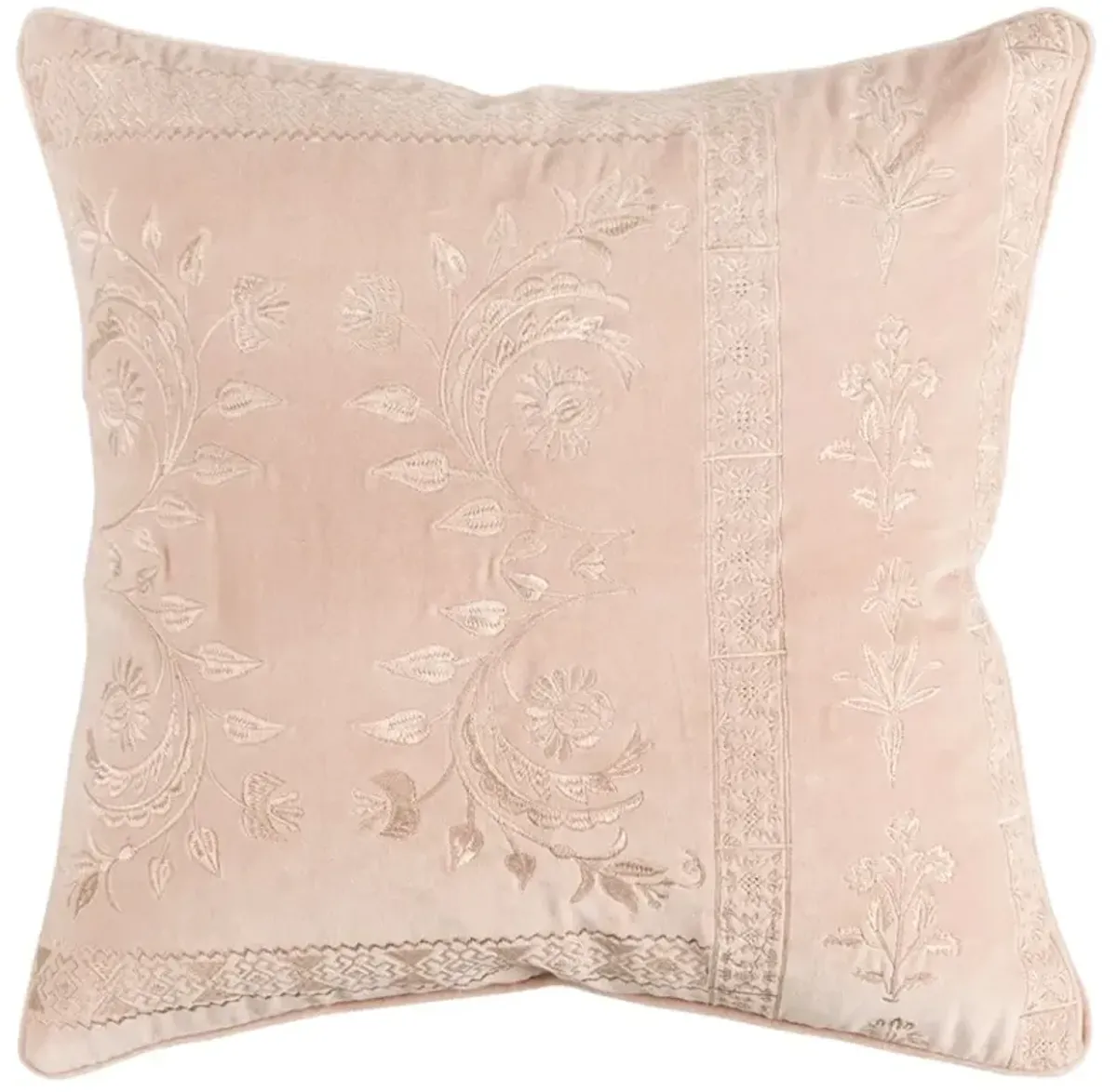 Hivvago Blush Pink Floral Textured Reversible Throw Pillow